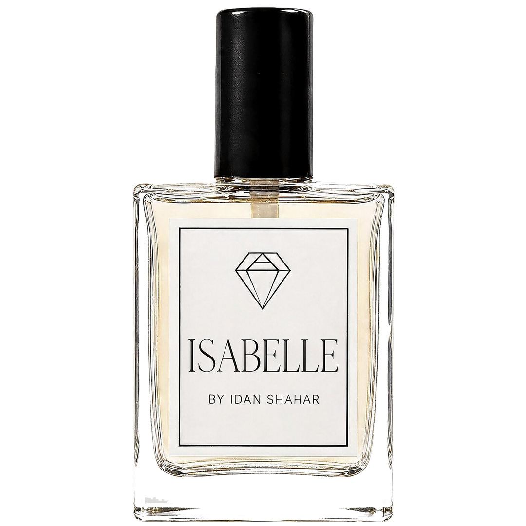 BY IDAN SHAHAR Isabelle Eau de Parfum - בקבוק בושם נשי ישראלי פרחוני פודרתי עם ורד, איריס, וניל ומאסק