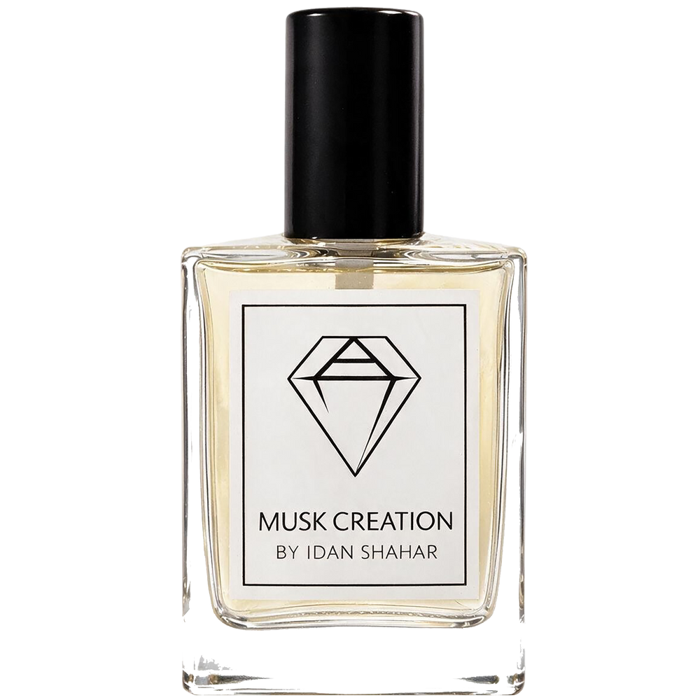 BY IDAN SHAHAR Musk Creation Eau de Parfum - בקבוק בושם יוניסקס ישראלי עם מאסק לבן, איריס, סיגלית, קשמרן ואמברוקסן