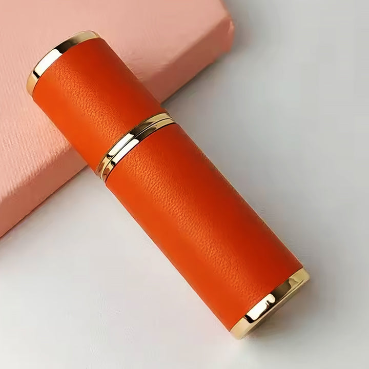 Portable Empty Travel Refillable Bottle With Sprayer Luxury Leather 5ml