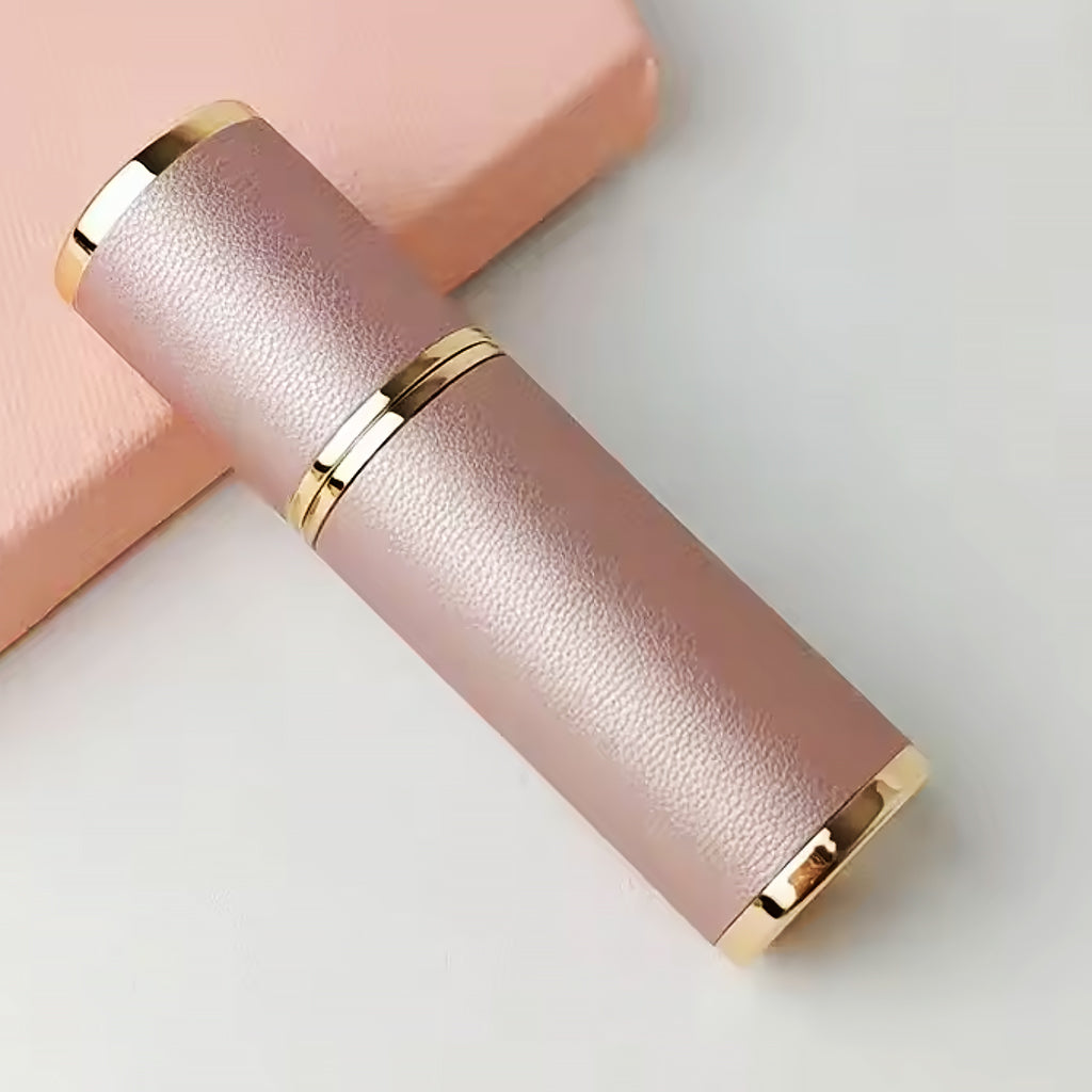 Portable Empty Travel Refillable Bottle With Sprayer Luxury Leather 5ml
