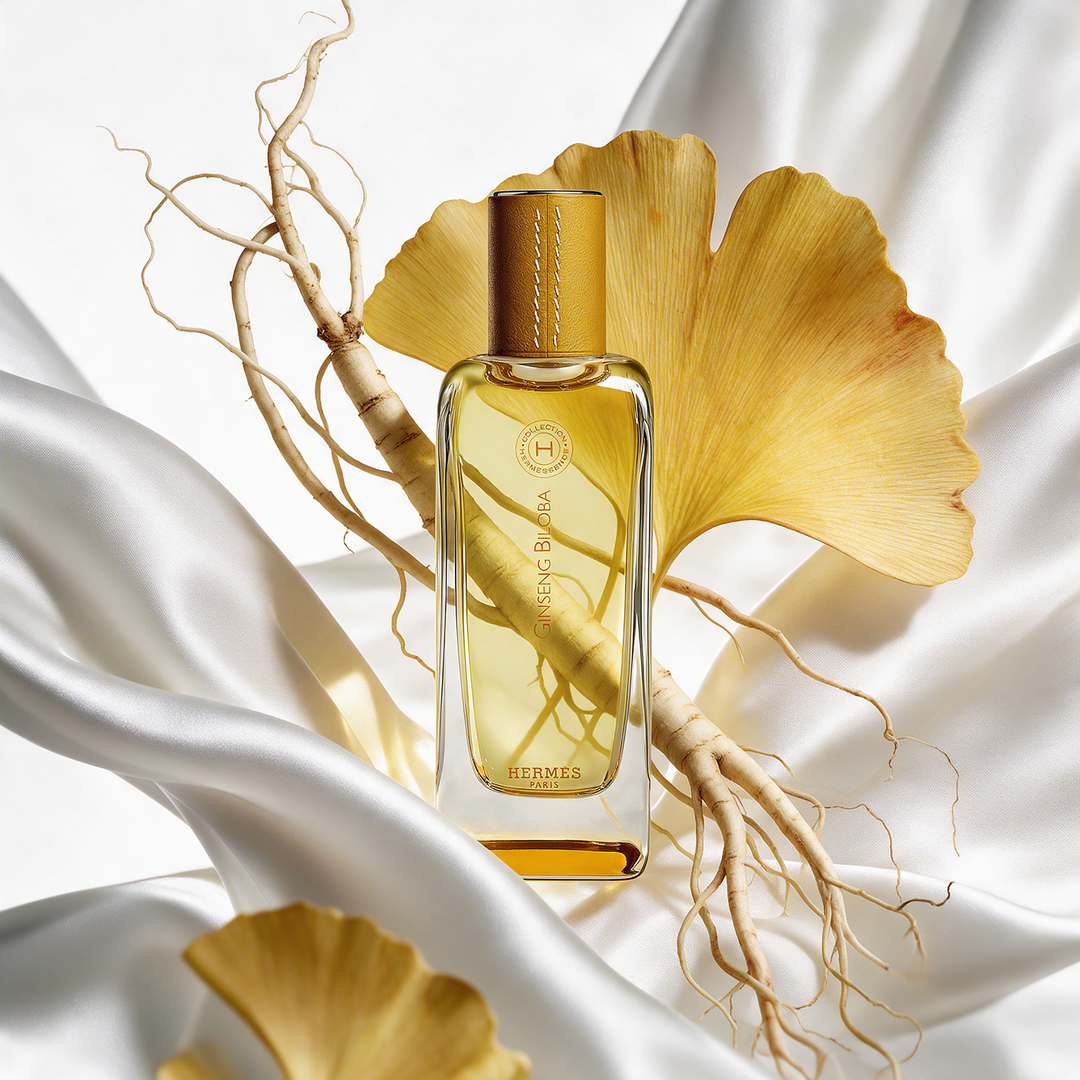 HERMÈS Ginseng Biloba Eau de Parfum עם עלי גינקו ושורש ג&