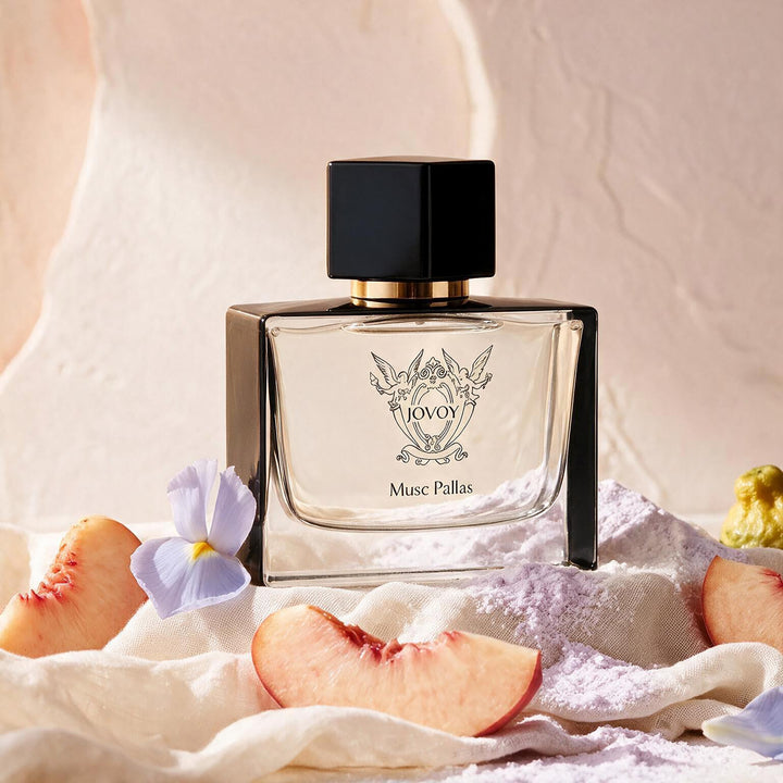 JOVOY Musc Pallas Eau de Parfum בושם נישה יוניסקס עם מאסק, אמברט, ברגמוט, איריס ואפרסק - דוגמיות ודיקנטים בישראל