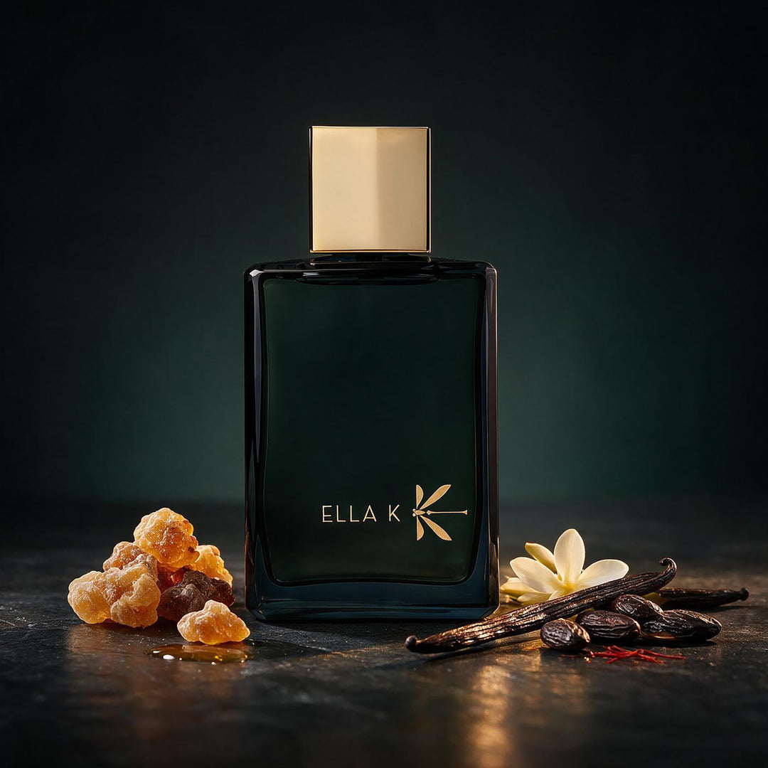 Myrrh K Ella K Parfums בושם נישה לנשים ולגברים בריכוז Extrait de Parfum עם תווי מור, וניל מדגסקר, טונקה וארז עומאני