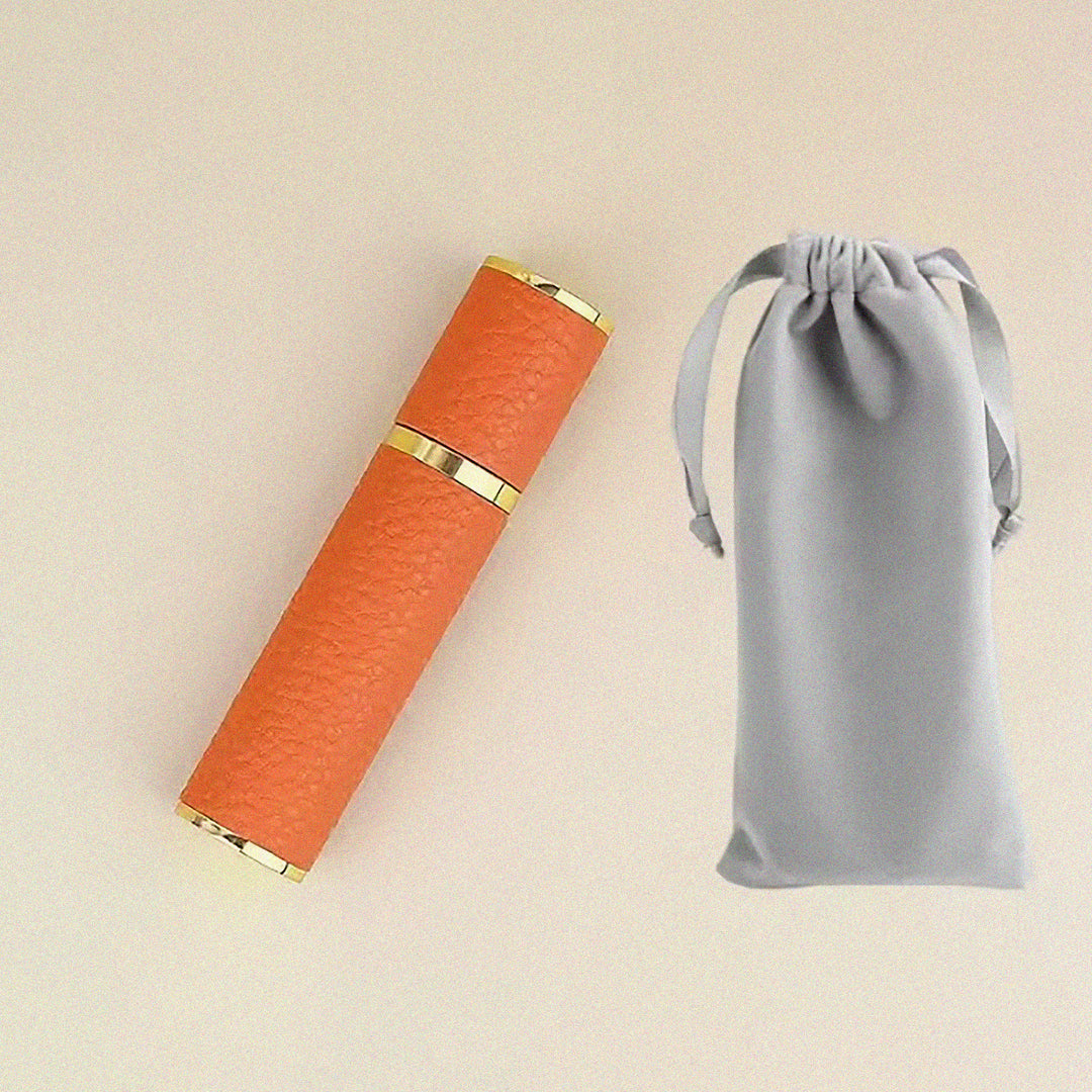 Portable Empty Travel Refillable Bottle With Sprayer Luxury Leather 10ml