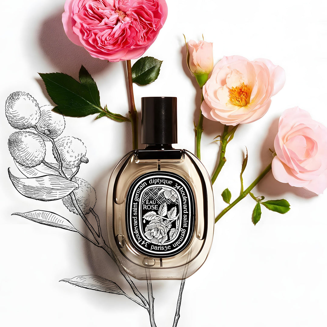 DIPTYQUE Eau Rose Eau de Parfum - בושם ורדים לנשים, דוגמיות בשמים ודיקנטים