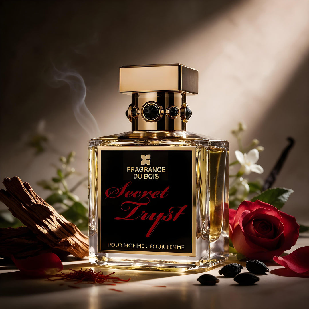 Fragrance Du Bois Secret Tryst Extrait de Parfum - בושם נישה יוניסקס עם זעפרן, ורד וקטורת