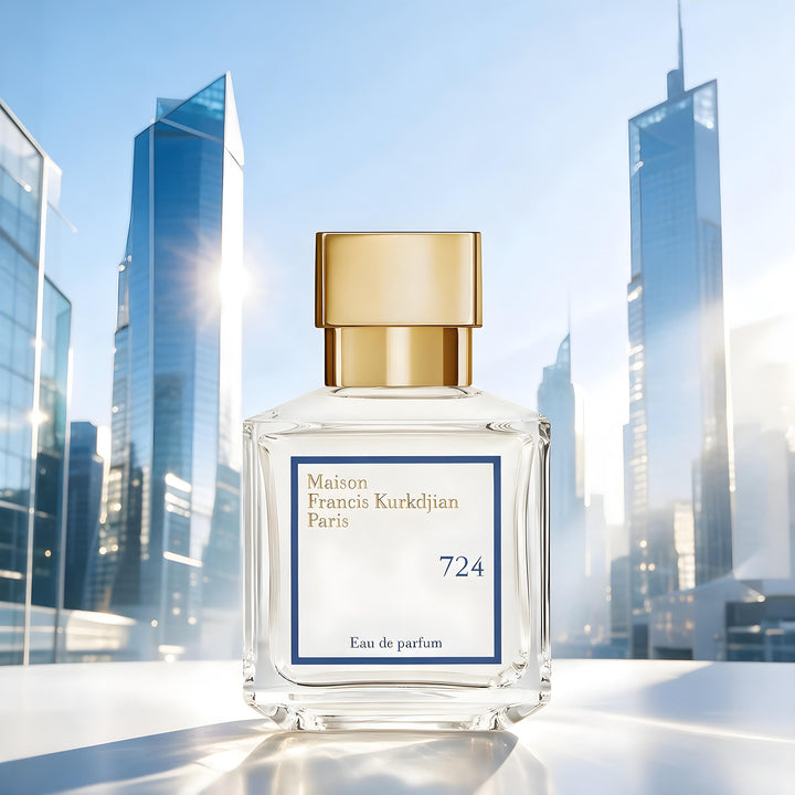 Maison Francis Kurkdjian 724 Eau de Parfum בושם נישה על רקע אורבני