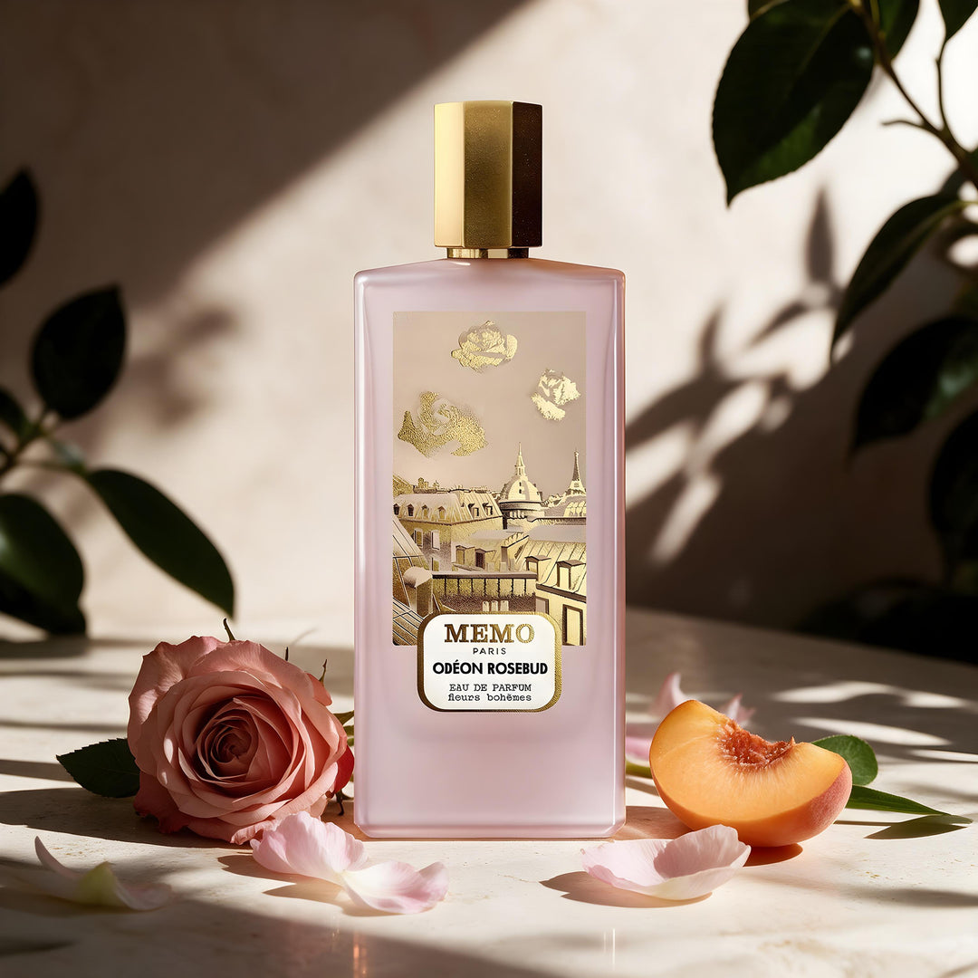 Memo Odéon Rosebud Eau de Parfum, בושם יוניסקס פרחוני עם ורד ומשמש, דוגמיות ודיקנטים
