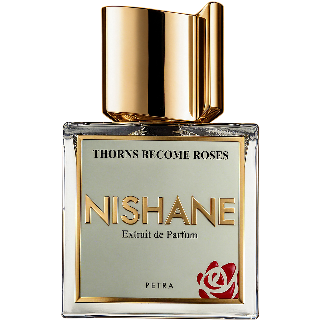 בקבוק NISHANE Thorns Become Roses Extrait de Parfum - דוגמיות בשמים ודיקנטים
