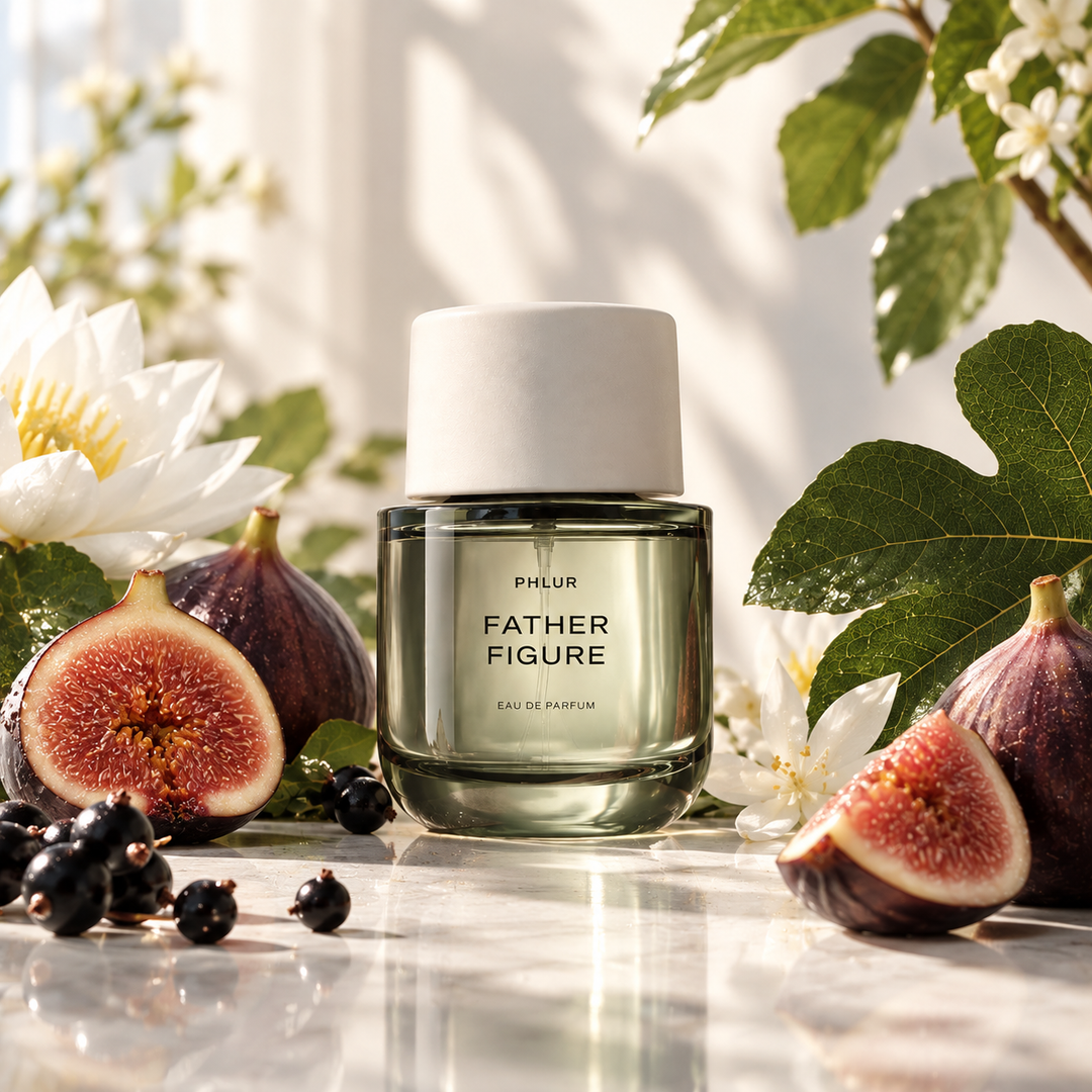 PHLUR Father Figure Eau de Parfum with figs, fig leaves and white flowers